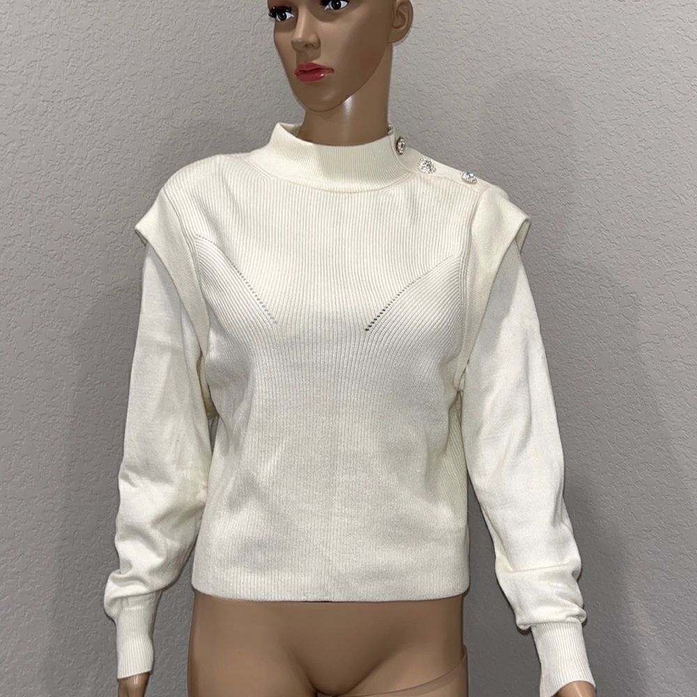 Vintage Calligraphie cream colored sweater
